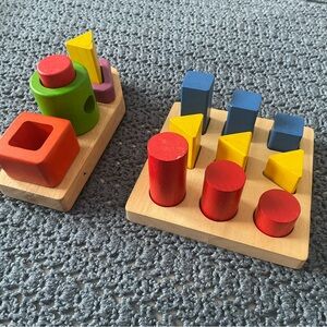 Plan Toys Colorful Wooden Shape Sorting Toy Set